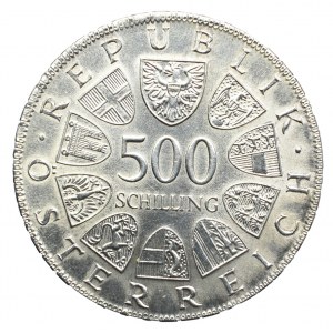 Austria, 500 szylingów 1980, 1000 lat miasta Steyr