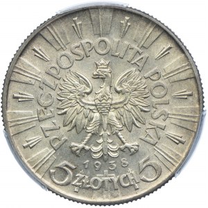 5 złotych 1938, Józef Piłsudski, PCGS MS62