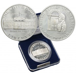 USA, 1 dolar 1992 W, West-Point, 200. rocznica rozpoczęcia budowy Białego Domu w Waszyngtonie