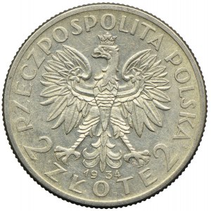 2 złote 1934, Głowa Kobiety