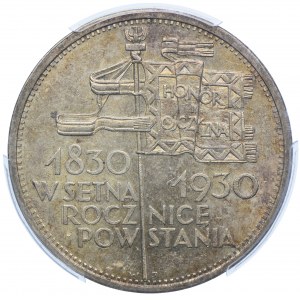 5 złotych 1930 Sztandar - HYBRYDA - PODWÓJNA DATA - PCGS MS62