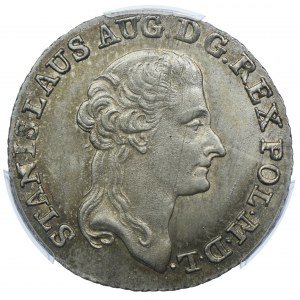 Stanislaw August Poniatowski, Zloty 1791 EB, Warschau, ohne Bindestrich in ½, PCGS MS63