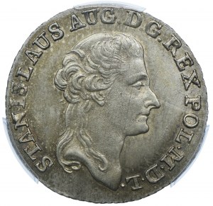 Stanisław August Poniatowski, złotówka 1791 EB, Warszawa, bez kreski ułamkowej w ½, PCGS MS63