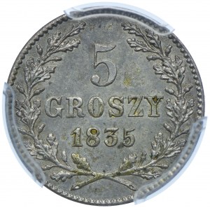 Wolne Miasto Kraków, 5 groszy 1835 PCGS MS64