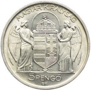 Węgry, Miklos Horthy, 5 pengo 1939, Budapeszt