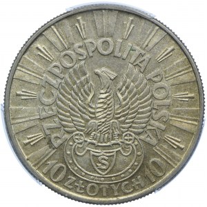 10 Zloty 1934, Józef Piłsudski - Schießadler PCGS AU55