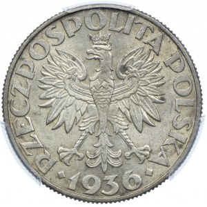 5 złotych 1936, Żaglowiec, PCGS MS62