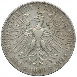 Niemcy, Frankfurt, talar (Vereinstaler) 1860, Frankfurt