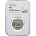 Žigmund III Vasa, šesťpence 1596, Malbork NGC AU58