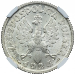 1 złoty 1924 Kobieta i kłosy NGC MS62