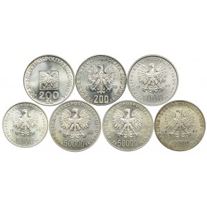 Zestaw, 200, 1000, 50000 złotych 1974-1988 (7szt.)