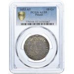 Jan II Kazimierz, ort 1653 AT, Poznań, PCGS AU55