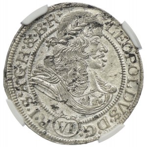 Austria, Śląsk, 6 kracjarów 1673, SHS | NGC MS64