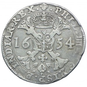 Niderlandy Hiszpańskie, Filip IV, patagon 1654 Antwerpia