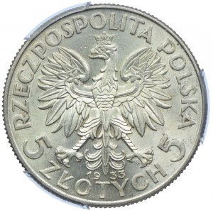 5 złotych 1933, Głowa Kobiety PCGS MS63
