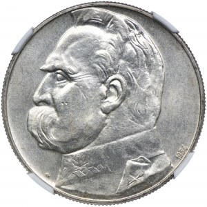 10 złotych 1934 Józef Piłsudski - Orzeł Strzelecki, NGC MS62+