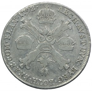 Niderlandy Austriackie, Franciszek II, 1/4 talara (kronentaler) 1792 B, Kremnica