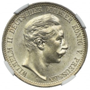 Niemcy, Prusy, Wilhelm II, 2 marki 1908 A, Berlin, NGC MS62