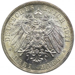 Niemcy, Prusy, Wilhelm II, 3 marki 1911 A, Berlin