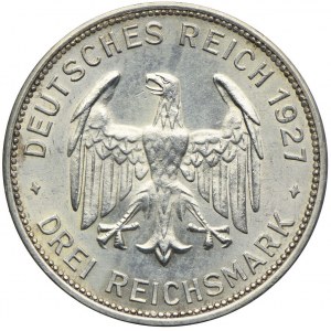 Niemcy, Republika Weimarska, 3 marki 1927 F, Stuttgart