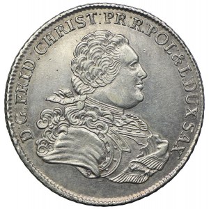 Sasko, Frederick Krystian, sasko-poľský toliak 1763 EDC, Lipsko