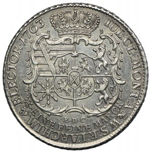 Sasko, Frederick Krystian, sasko-poľský toliak 1763 EDC, Lipsko