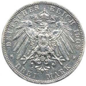 Niemcy, Prusy, Wilhelm II, 3 marki 1909 A, Berlin