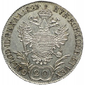 Austria, Franciszek II, 20 krajcarów 1821 A, Wiedeń