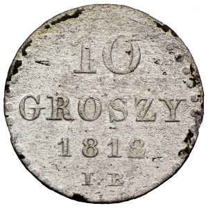 Księstwo Warszawskie, Fryderyk August I, 10 groszy 1812 IB, Warszawa