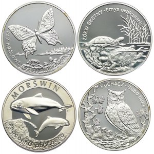 Zestaw lustrzanek, 20 złotych 2001-2005 Zwierzęta (4szt.)