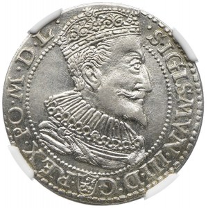 Sigismund III Vasa, sixpence 1596 open ring, Malbork NGC MS62