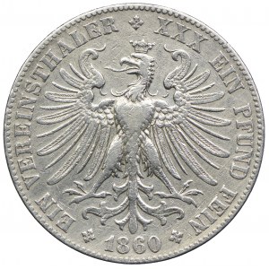 Niemcy, Frankfurt, talar (Vereinstaler) 1860, Frankfurt