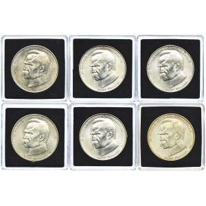 Set of 50,000 gold 1988 Józef Piłsudski (6 pieces).