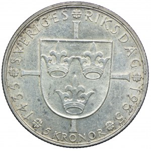 Szwecja, Gustaw V, 5 koron 1935 Sztokholm