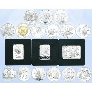 Zestaw monet, 10, 20 złotych 2006-2007 (18szt.)