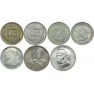 PRL set, 200 zloty 1974-76, 1000 zloty 1982, 10,000 zloty 1987, 50,000 zloty 1988 (7pcs).