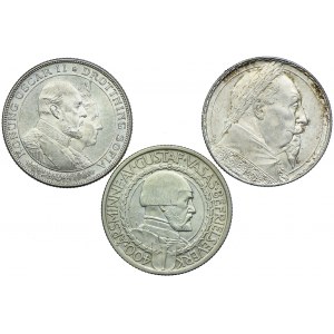 Szwecja, 2 korony 1907, 1921, 1932 (3szt.)