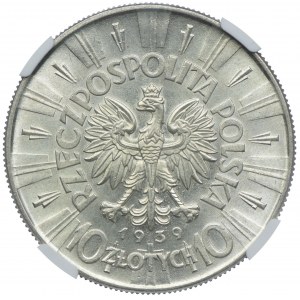 10 złotych 1939 Józef Piłsudski, NGC MS62