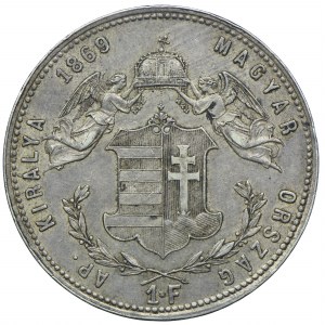 Węgry, Franciszek Józef I, 1 forint 1869 GYF, Karlsburg