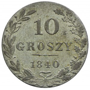 Kongress Königreich, Nicholas I, 10 groszy 1840 MW, Warschau