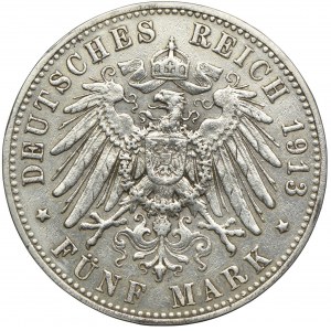 Deutschland, Preußen, Wilhelm II, 5 Mark 1913 A, Berlin