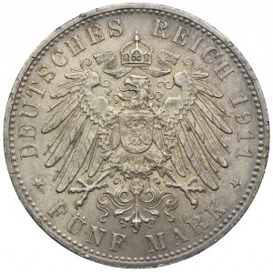 Deutschland, Bayern, Luitpold, 5 Mark 1911 D, München