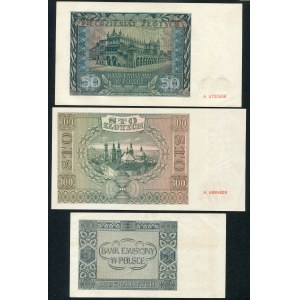 Zestaw 5, 50, 100 złotych 1941