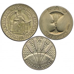 10 złotych 1964 Kazimierz Wielki, 2x10 złotych 1971 FAO - PRÓBY (3szt.)