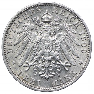 Niemcy, Prusy, Wilhelm II, 3 marki 1909 A, Berlin