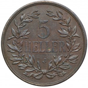 Niemiecka Afryka Wschodnia, Wilhelm II, 5 halerzy 1908 J, Hamburg