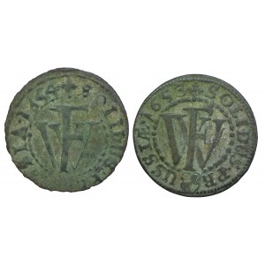 Ducal Prussia, Frederick William, 1653, 1654 shellac, Königsberg (2pc).