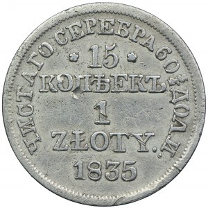 Russische Teilung, Nikolaus I., 15 Kopeken=1 Zloty 1835 MW, Warschau