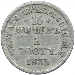 Zabór rosyjski, Mikołaj I, 15 kopiejek=1 złoty 1835 MW, Warszawa