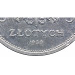 5 złotych 1930 Sztandar - HYBRYDA - PODWÓJNA DATA